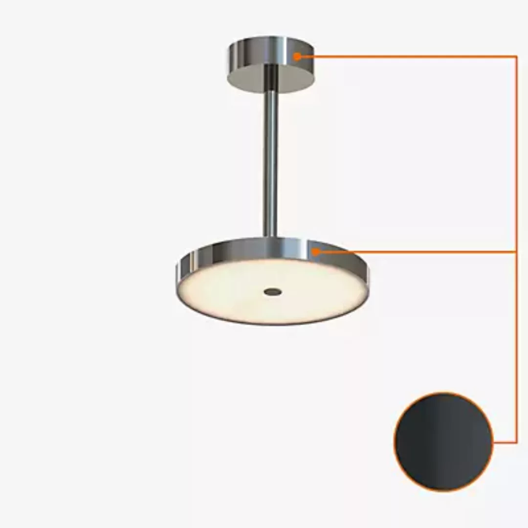 Top Light Sun Deckenleuchte ø13 cm Downlight LED, anthrazit/Stab Chrom glän günstig online kaufen