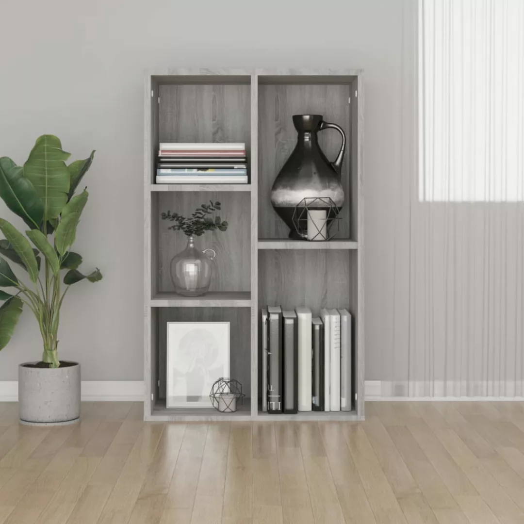 Vidaxl Bücherregal/sideboard Grau Sonoma 50x25x80 Cm Holzwerkstoff günstig online kaufen