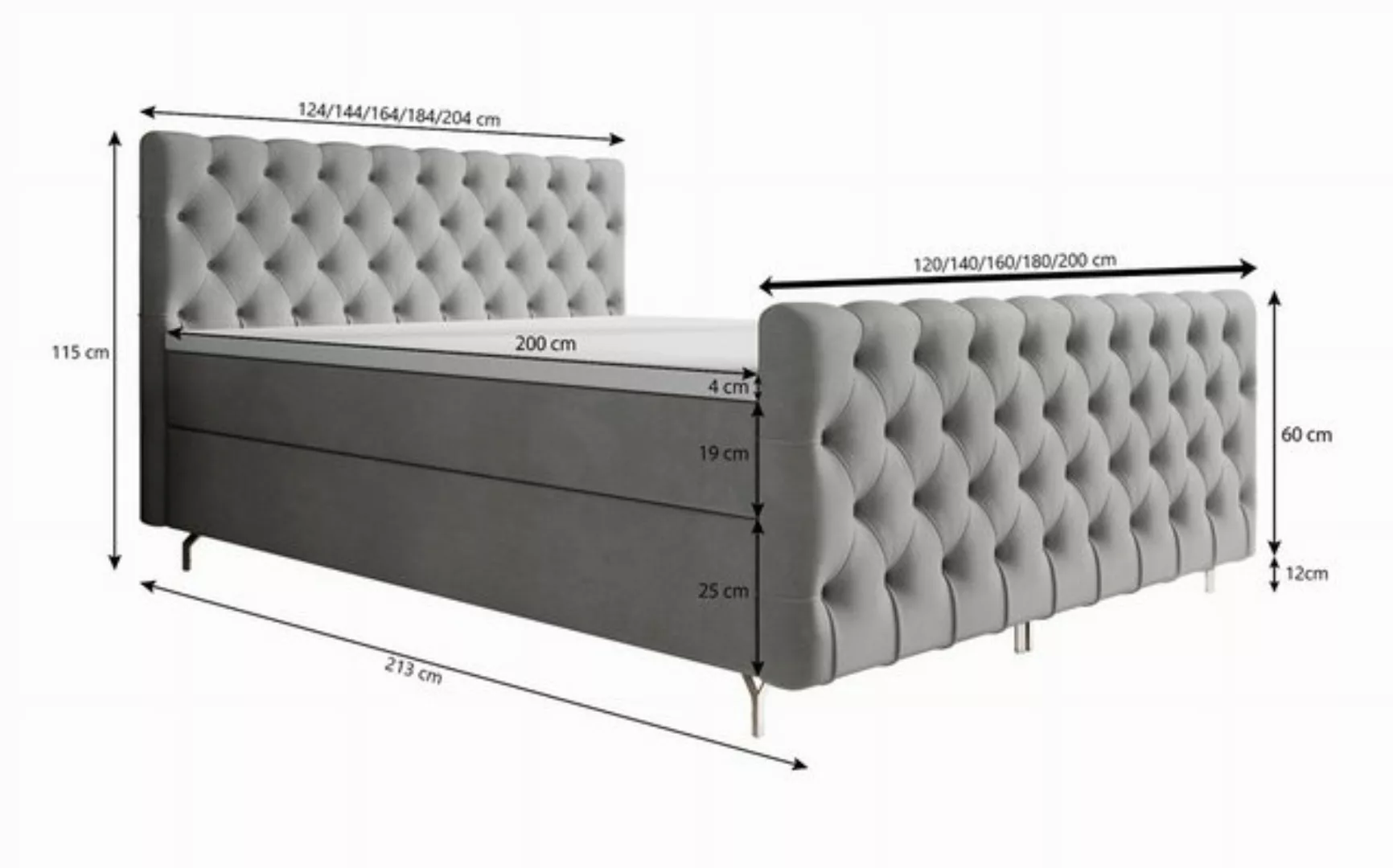 yourhouse24 Boxspringbett Chester Plus (Bonell-Matratze und Topperr), mit z günstig online kaufen