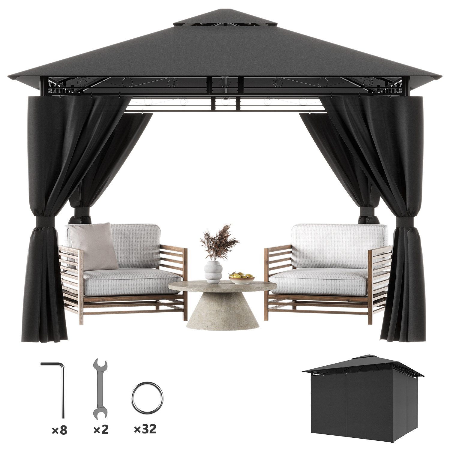 HOMALL Pavillon Gazebo Zelt 3*3/3*4 wetterfestes günstig online kaufen