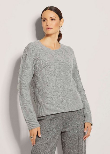 MADELEINE Strickpullover Rundhals-Pullover aus Schurwolle günstig online kaufen