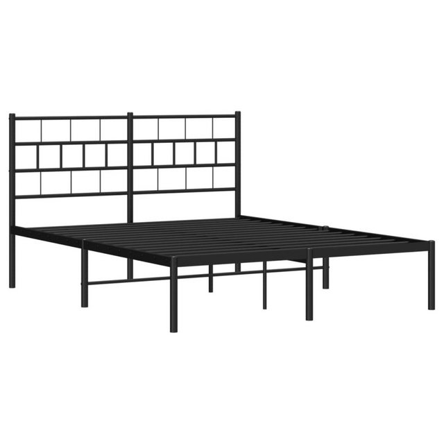 vidaXL Bettgestell Bettrahmen mit Kopfteil Metall Schwarz 140x200 cm Bett B günstig online kaufen