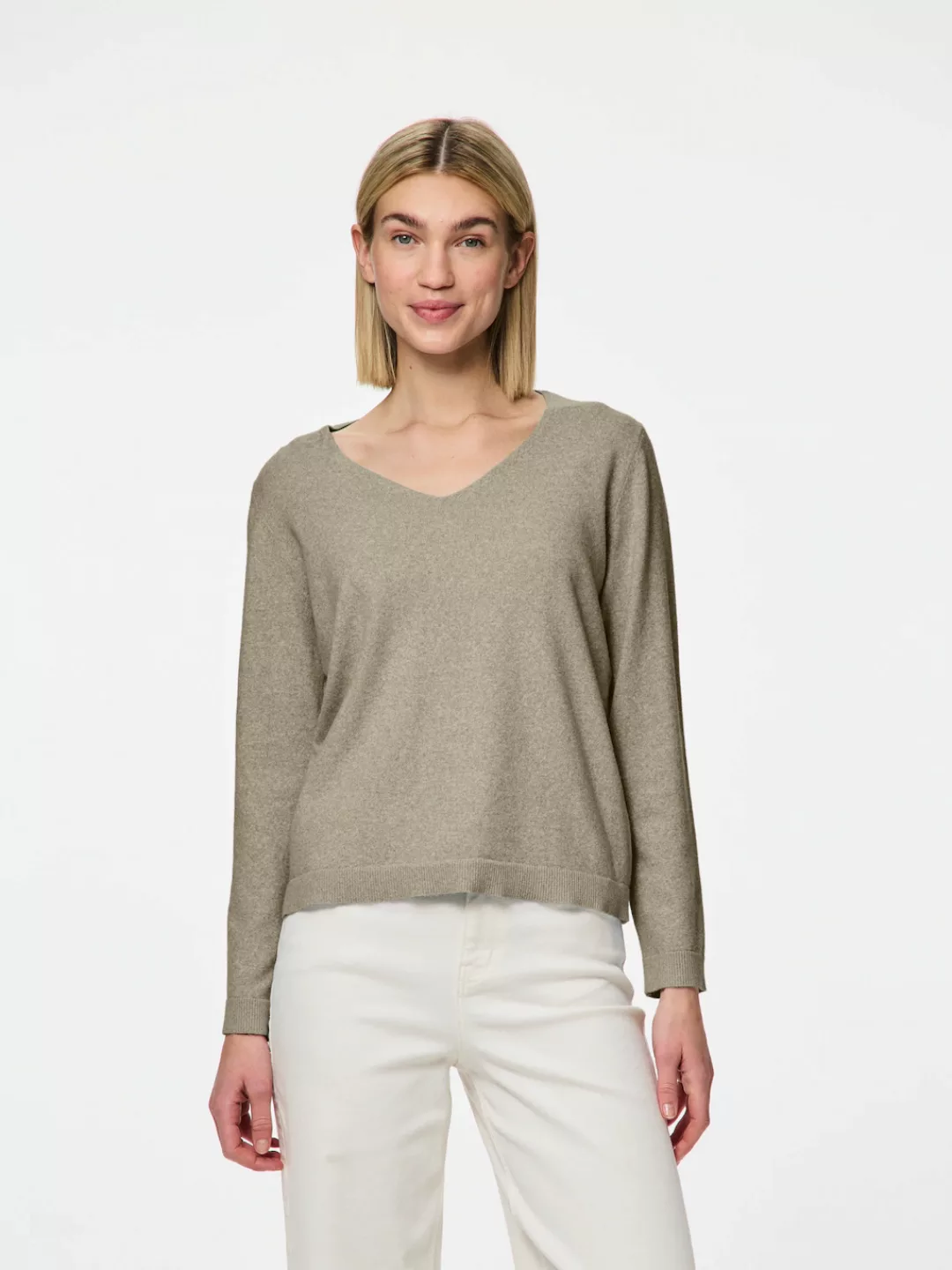 pieces V-Ausschnitt-Pullover "PCBREE LS V-NECK KNIT NOOS BC" günstig online kaufen