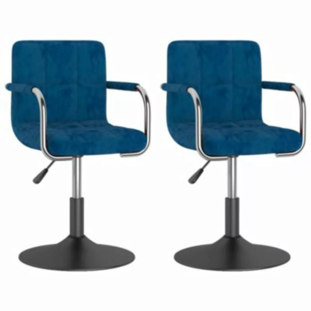 Esszimmerstühle 2 Stk. Drehbar Blau Samt günstig online kaufen