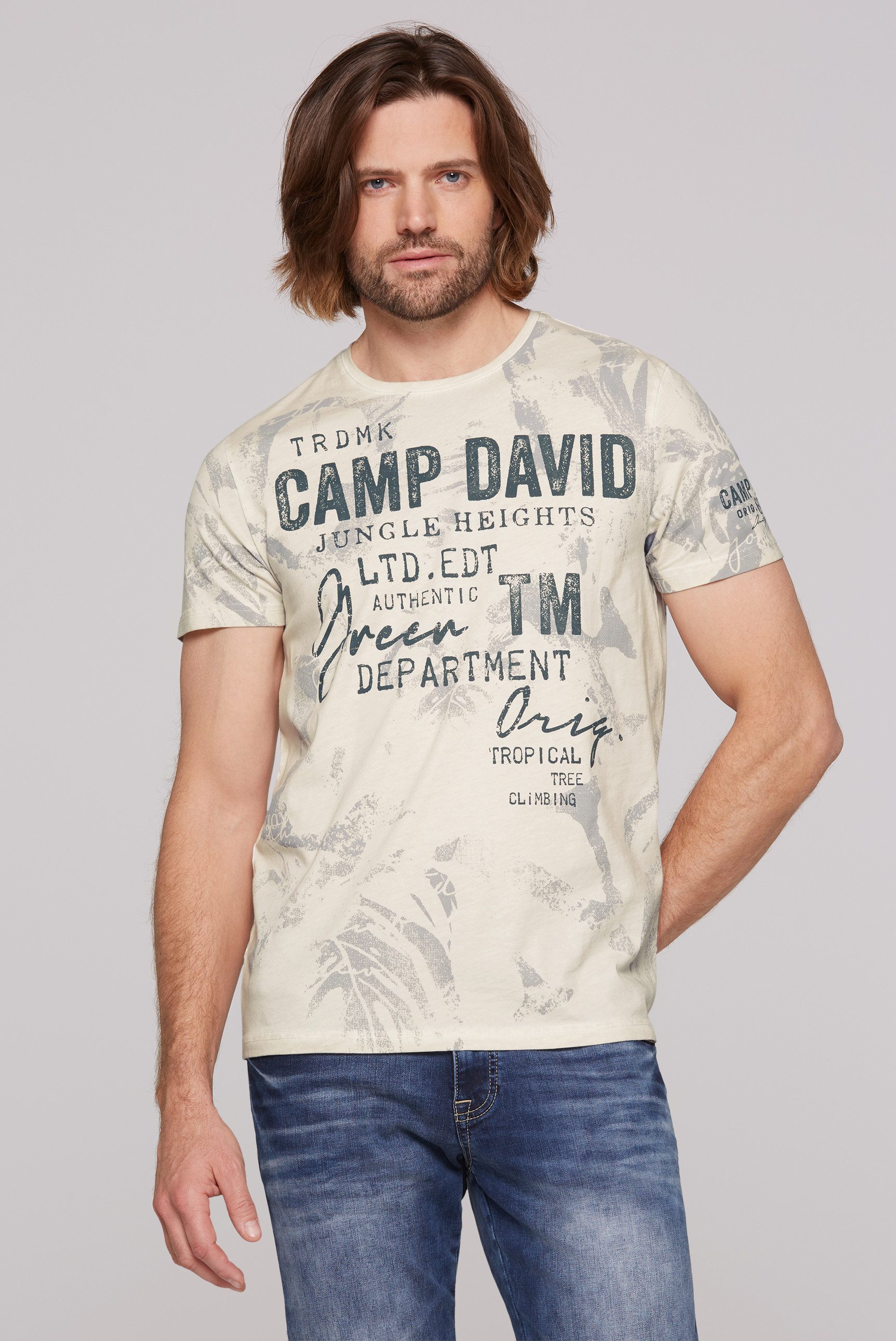 CAMP DAVID Rundhalsshirt mit All Over-Print günstig online kaufen