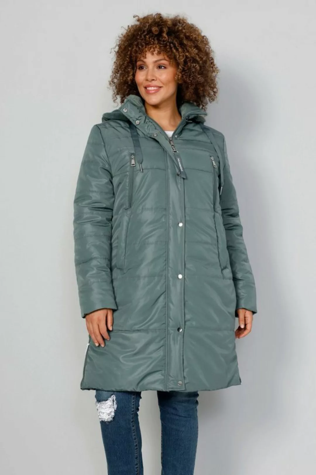 MIAMODA Steppjacke Steppjacke Kapuze verdeckter Zipper Langarm günstig online kaufen