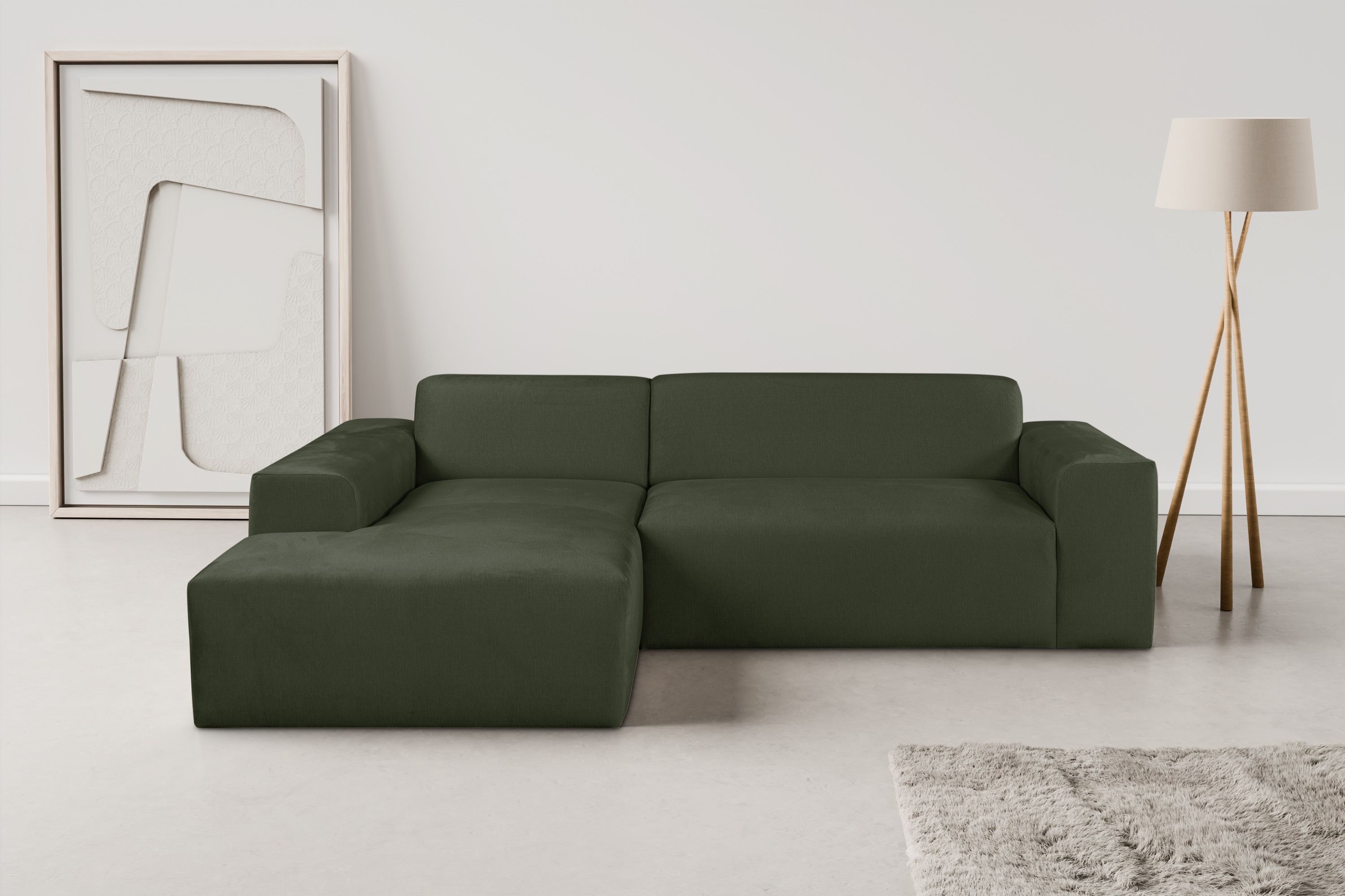 WERK2 Ecksofa »Zeus-L modern und zeitlos, Breite 253cm, bequemes Sofa«, Cur günstig online kaufen