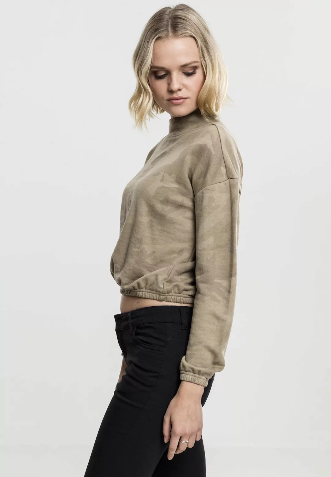 URBAN CLASSICS Sweatshirt "Urban Classics Damen Ladies Camo Turtleneck Crew günstig online kaufen