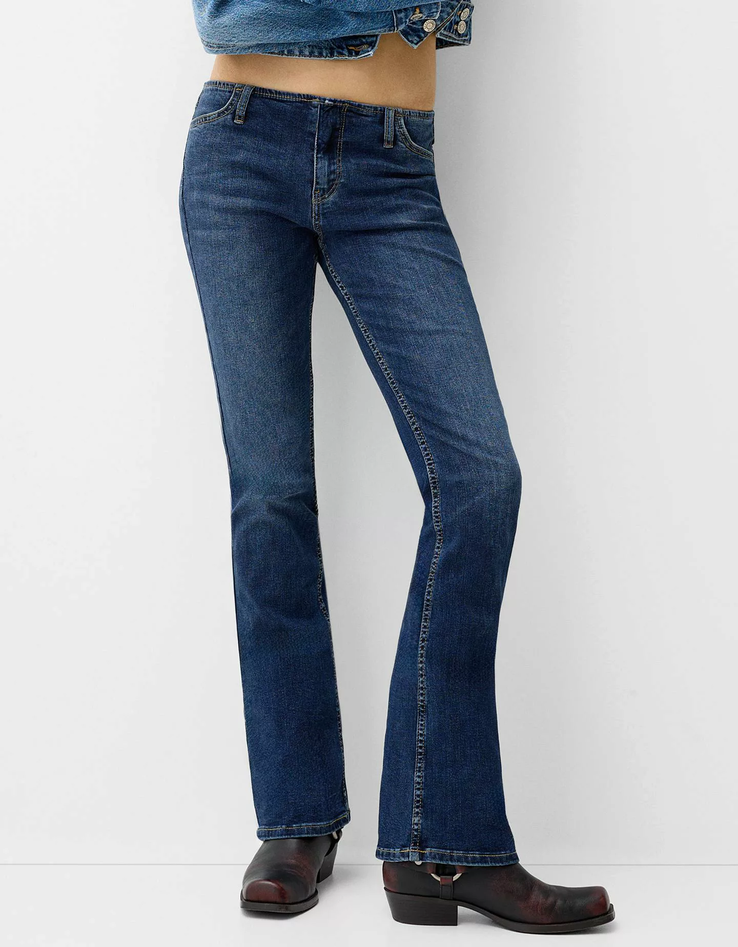 Bershka Jeans-Schlaghose Damen 34 Blau günstig online kaufen