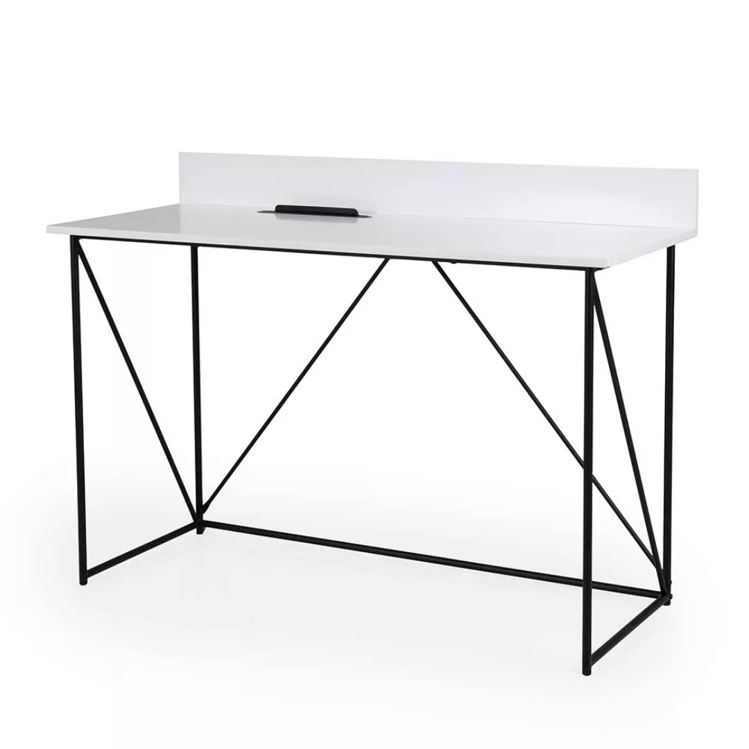 PC Tisch in Schwarz und Weiß 120 cm breit günstig online kaufen