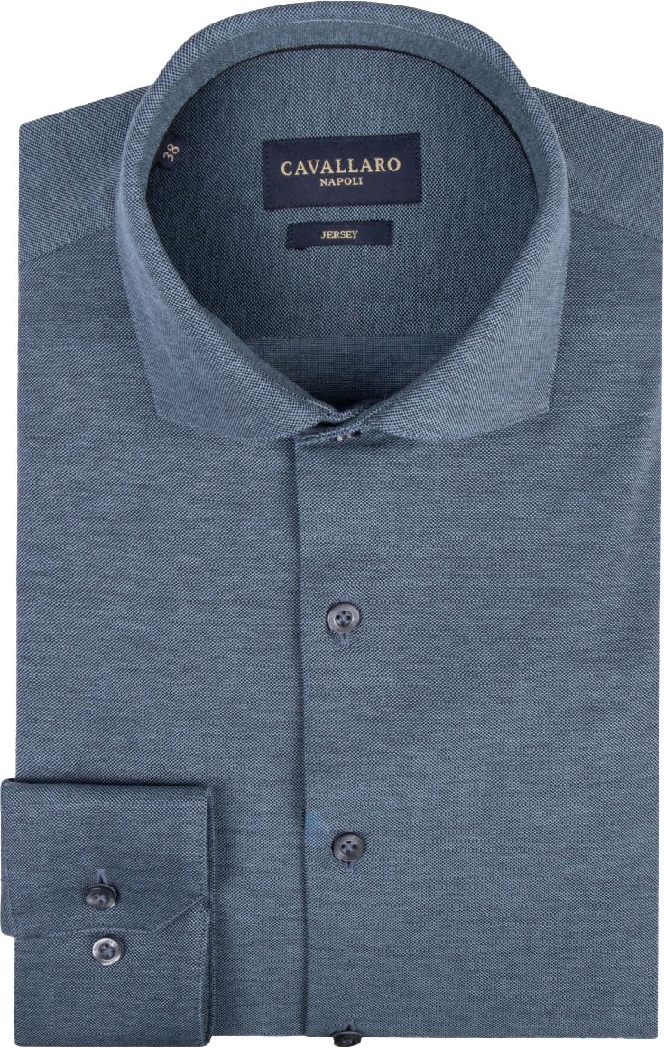 Cavallaro Piqué Hemd Grey Blue - Größe 43 günstig online kaufen