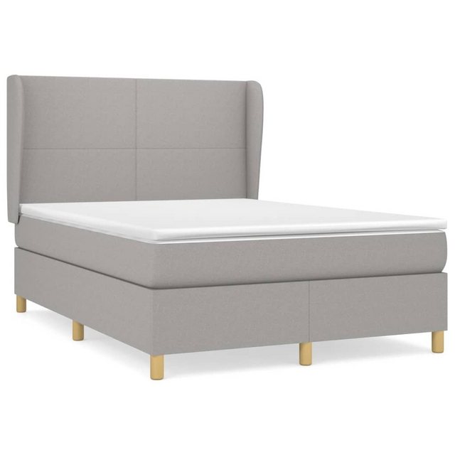 vidaXL Bettgestell Boxspringbett mit Matratze Hellgrau 140x200 cm Stoff Bet günstig online kaufen