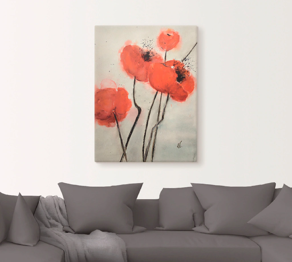 Artland Wandbild »Roter Mohn«, Blumen, (1 St.), als Leinwandbild, Poster in günstig online kaufen