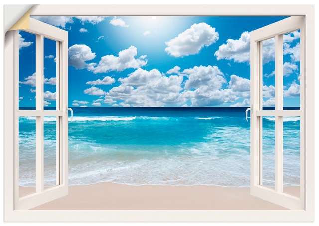 Artland Wandbild »Fensterblick Großartige Strandlandschaft«, Fensterblick, günstig online kaufen