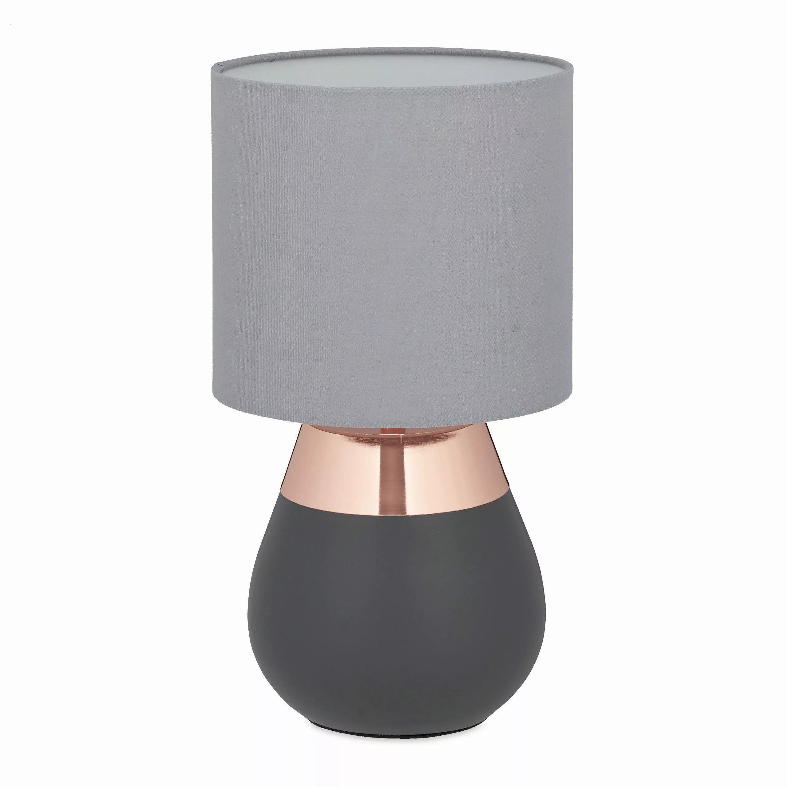 relaxdays Nachttischlampe Touch oval, Kupfer günstig online kaufen