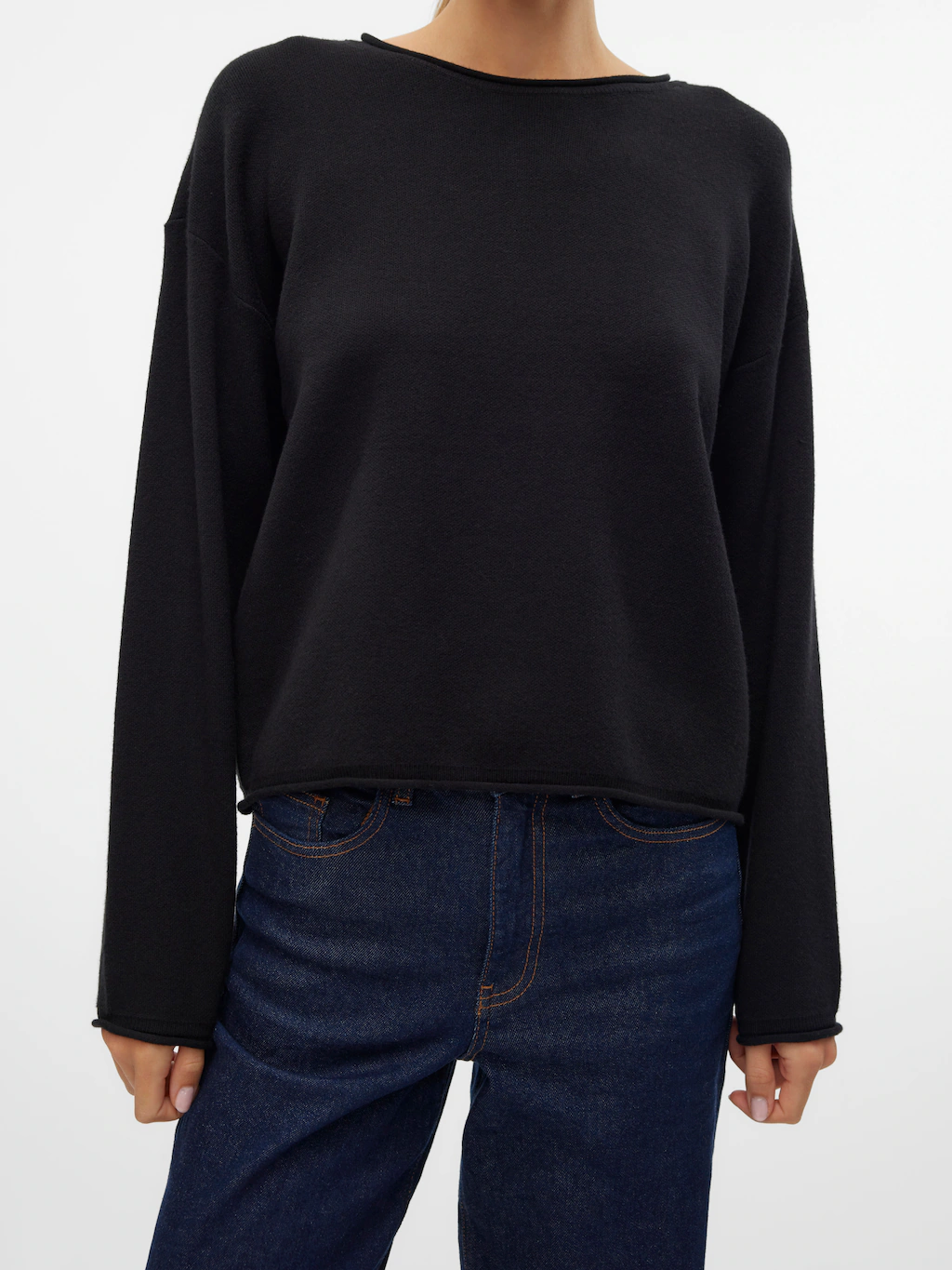 Vero Moda Strickpullover "VMGOLD ROLL LS O-NECK PULLOVER GA" günstig online kaufen