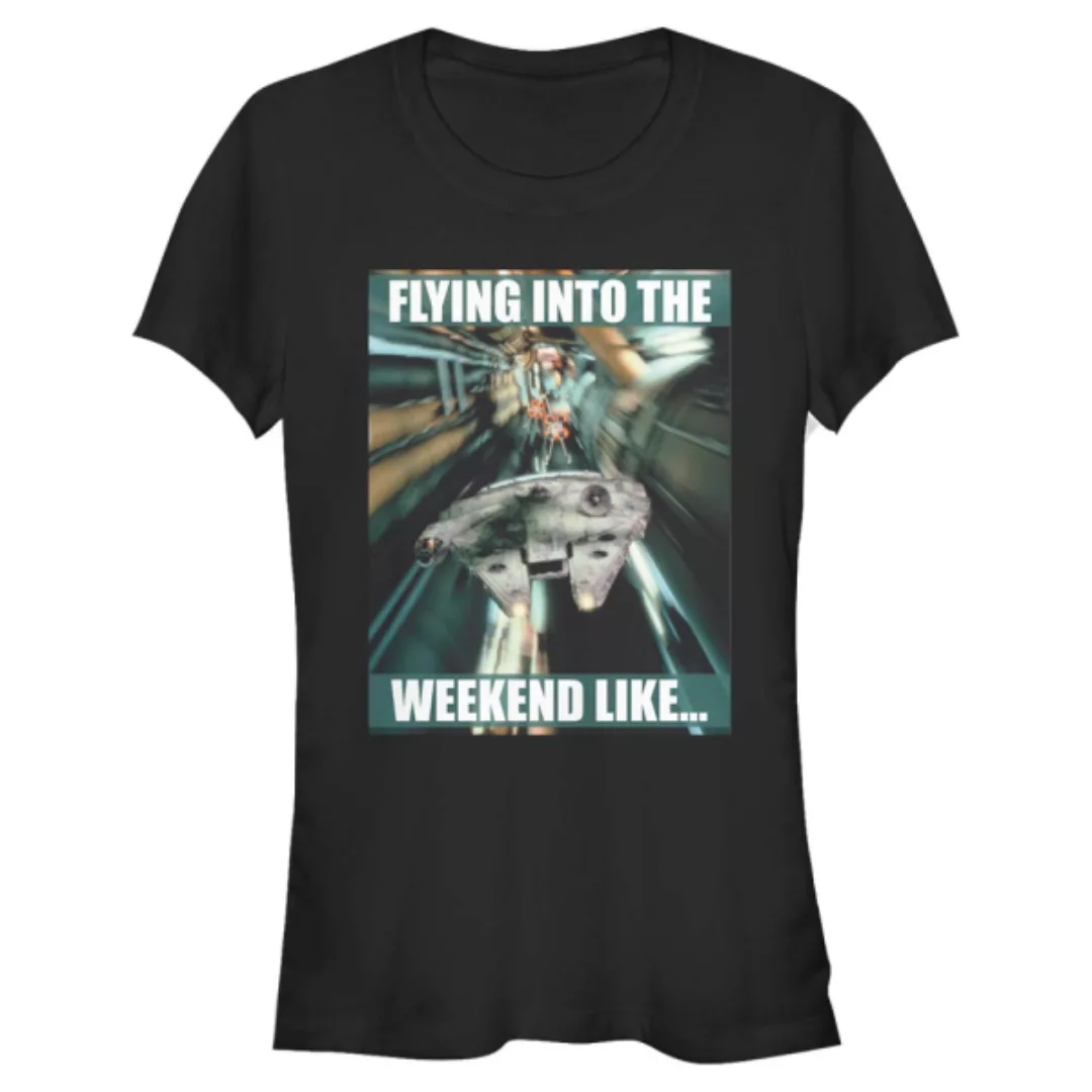 Star Wars - Millennium Falcon Flying Into The Weekend - Frauen T-Shirt günstig online kaufen