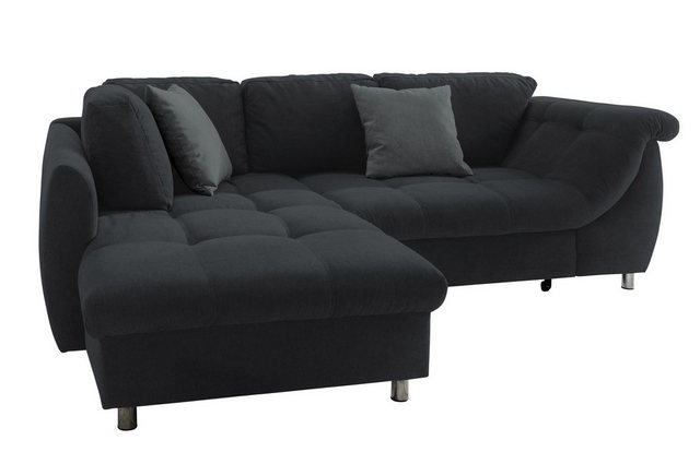 luma-home Ecksofa 17116, 250x190 cm, Ottomane links, Bettfunktion, Wellenun günstig online kaufen