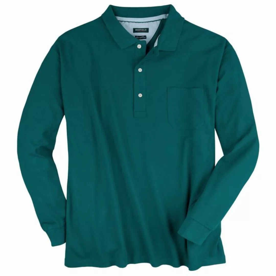 redfield Langarm-Poloshirt Große Größen Herren Langarm-Poloshirt dunkelpetr günstig online kaufen