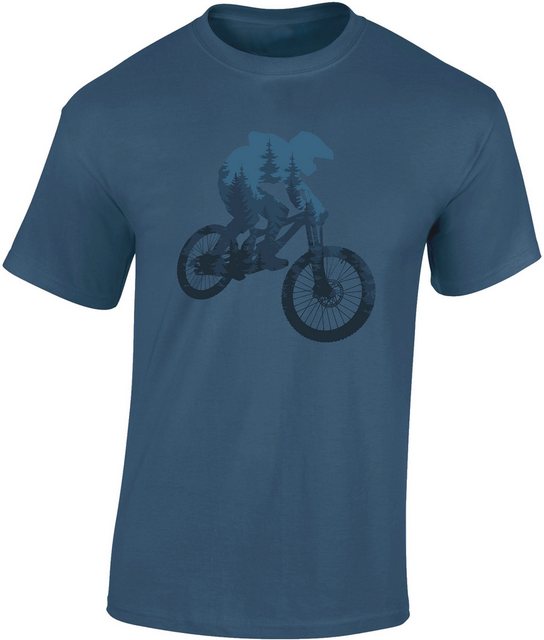 Baddery Print-Shirt Fahrrad T-Shirt: "Forest Ride" - MTB Mountainbike Shirt günstig online kaufen