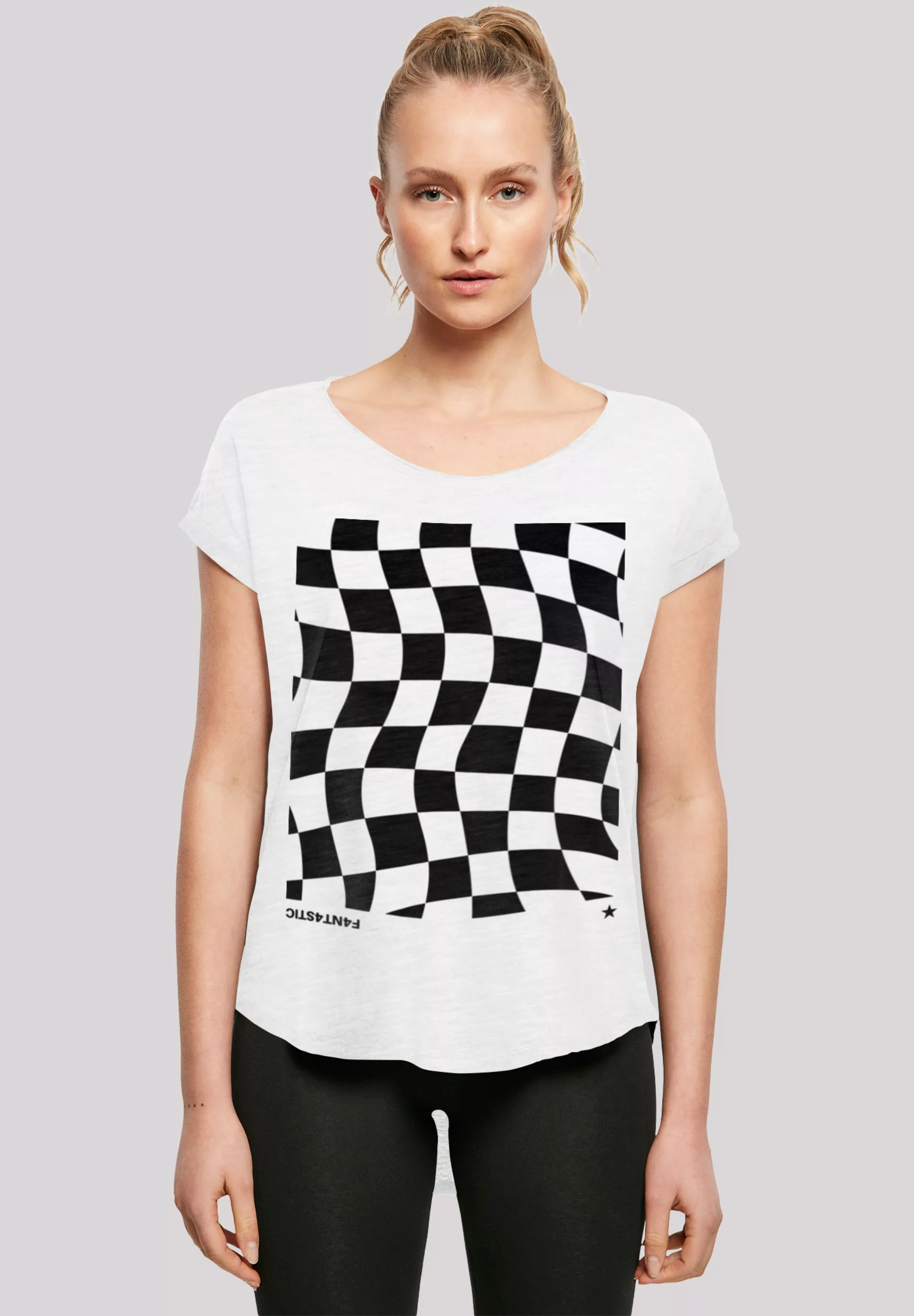 F4NT4STIC T-Shirt "Wavy Schach Muster", Print günstig online kaufen