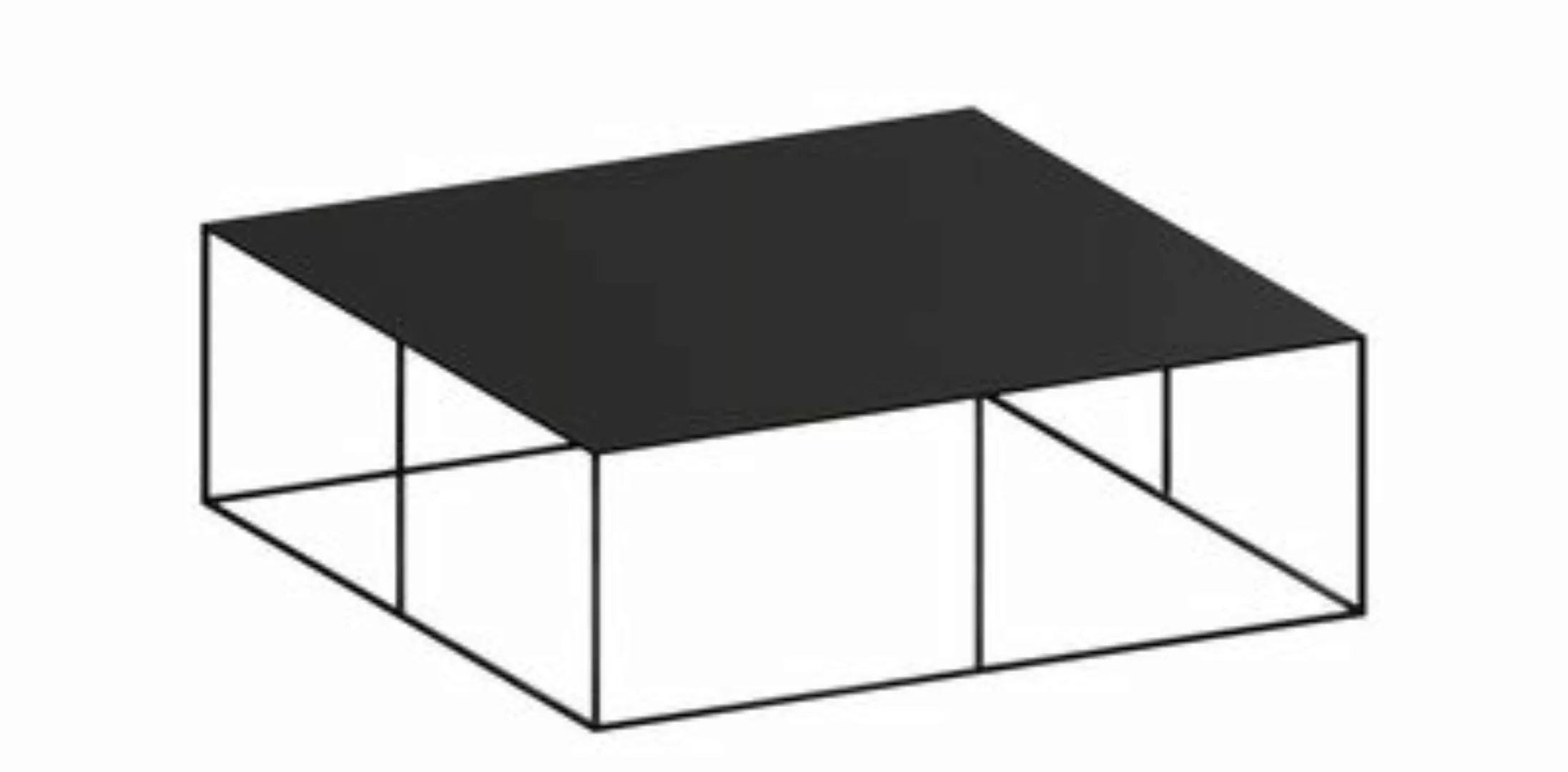 Couchtisch Slim Irony metall schwarz / 100 x 100 x H 34 cm - Zeus - Schwarz günstig online kaufen