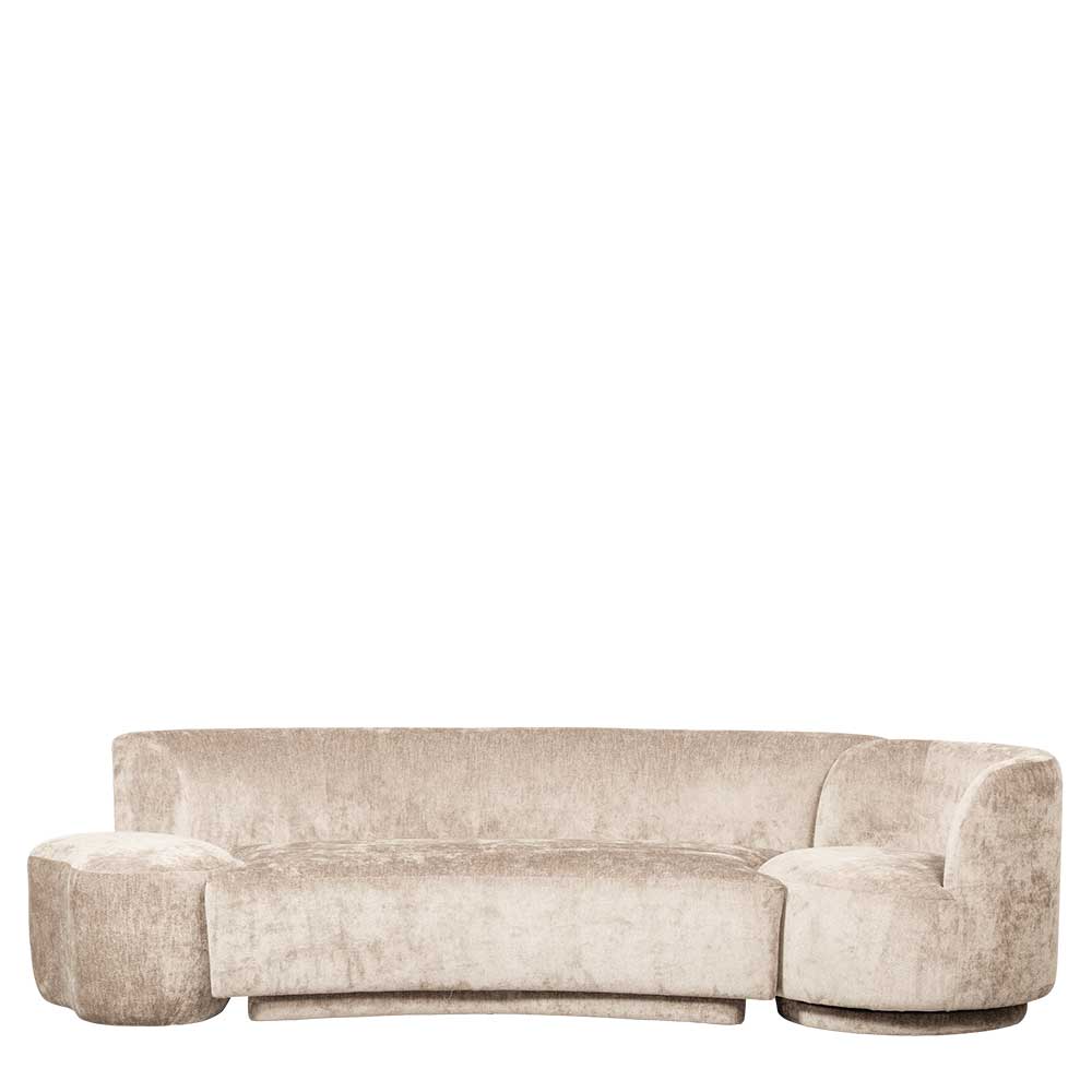 Loungesofa Bigsofa aus Chenillegewebe im Skandi Design (dreiteilig) günstig online kaufen