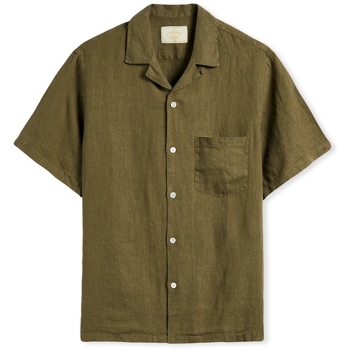 Portuguese Flannel  Hemdbluse Linen Camp Collar Shirt - Olive günstig online kaufen