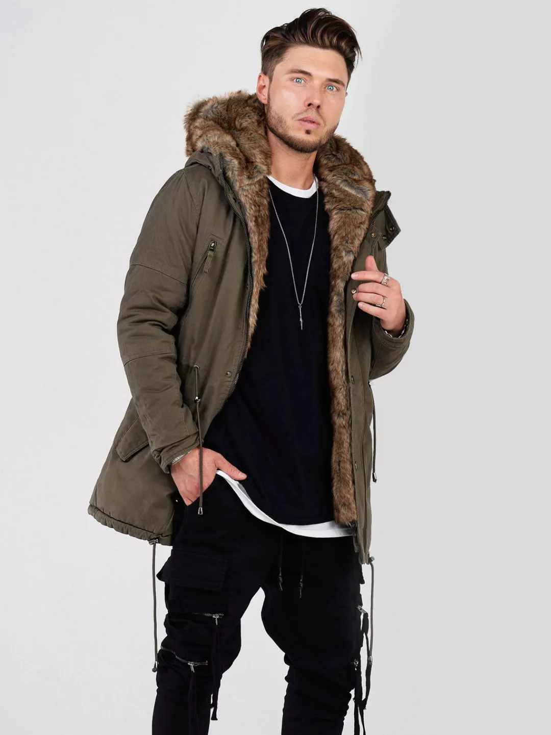 behype Parka "BHTYLER", mit abnehmbarem Kunstfell günstig online kaufen