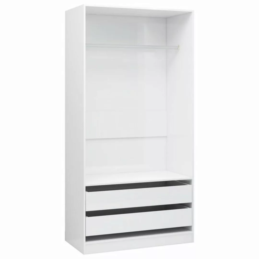 furnicato Kleiderschrank Hochglanz-Weiß 100x50x200 cm Holzwerkstoff (1-St) günstig online kaufen