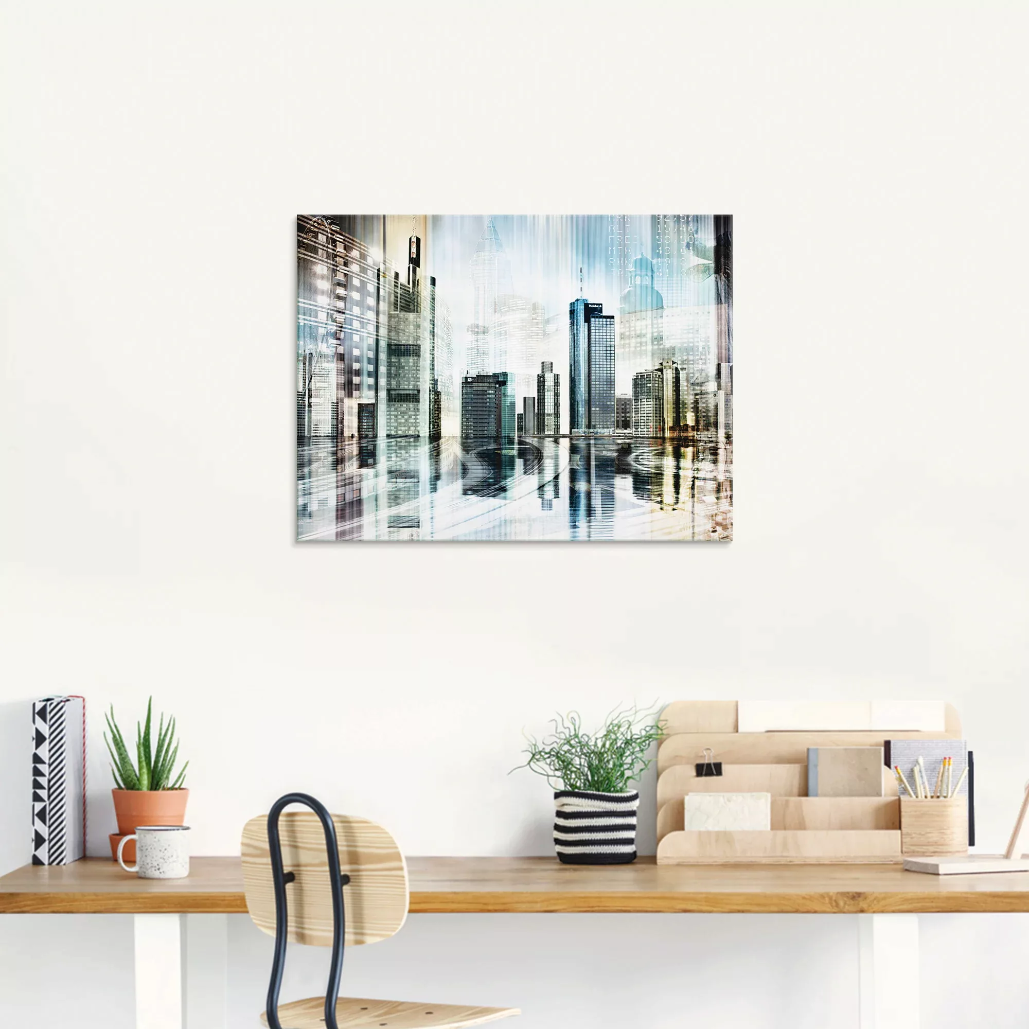 Artland Glasbild "Frankfurt Skyline Abstrakte Collage", Deutschland, (1 St. günstig online kaufen