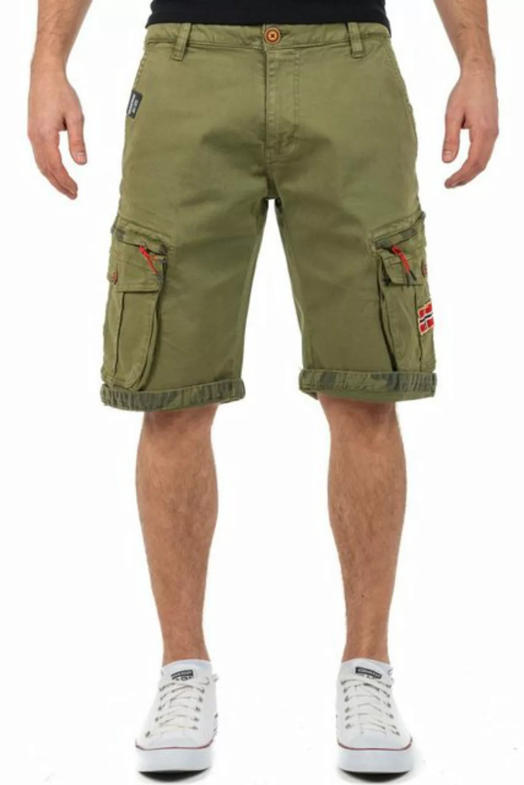 Geo Norway Shorts Kurze Cargo Hose baparento Men Kaki S mit verzierten Tasc günstig online kaufen