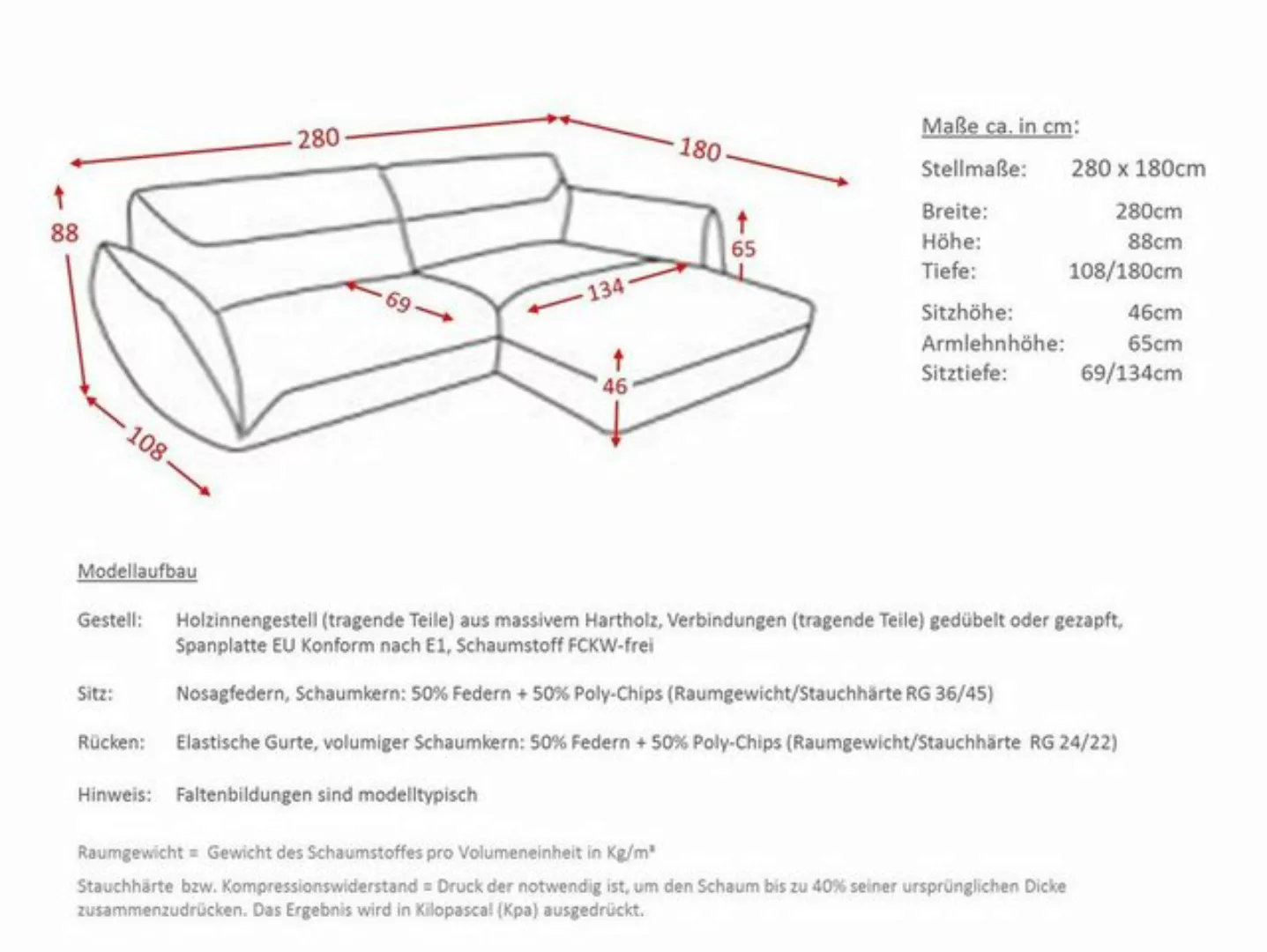 KAWOLA Ecksofa DAVITO, Sofa Recamiere links od. rechts Leder cognac günstig online kaufen