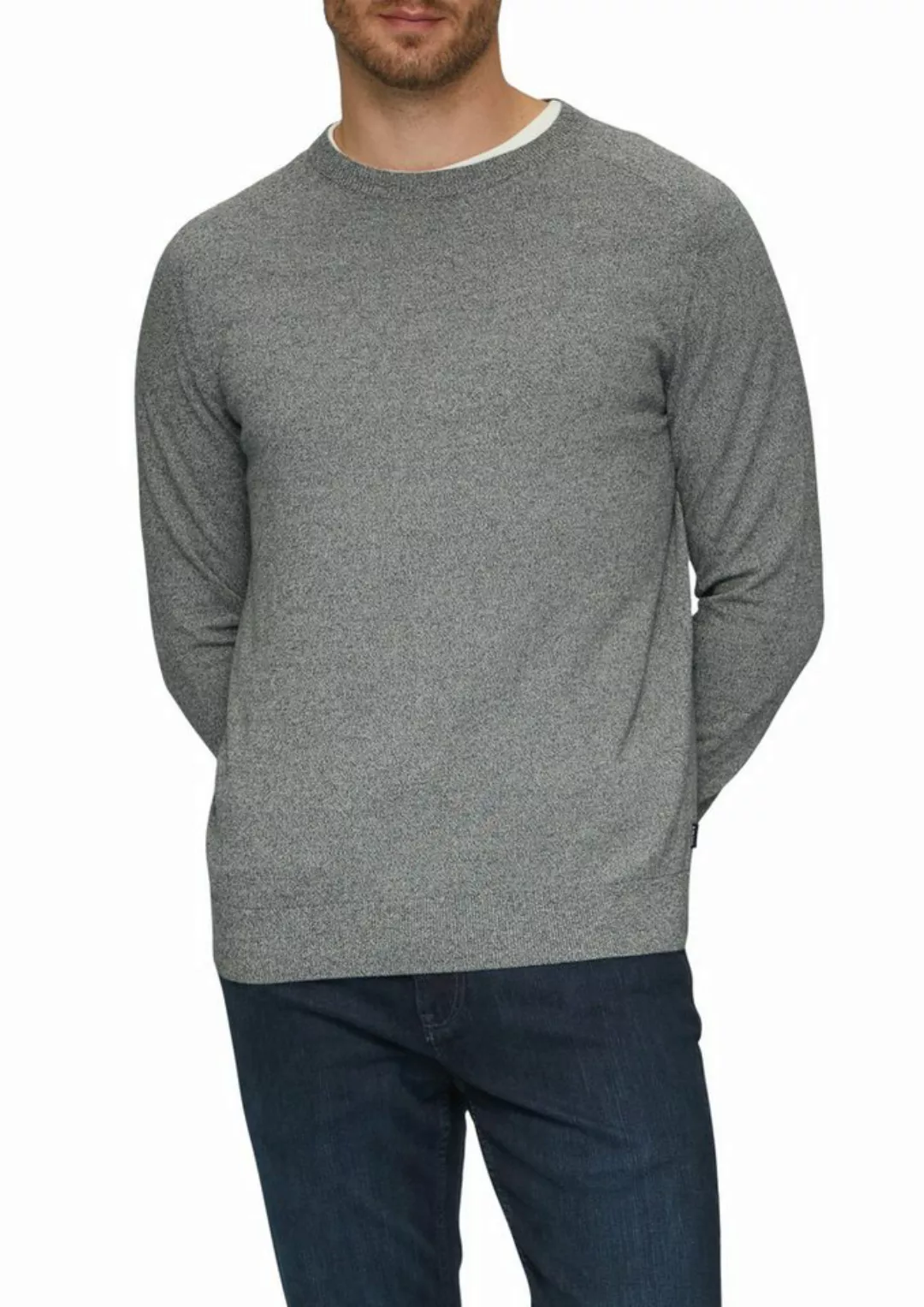 s.Oliver Strickpullover mit Rundhals und in melierter Optik günstig online kaufen