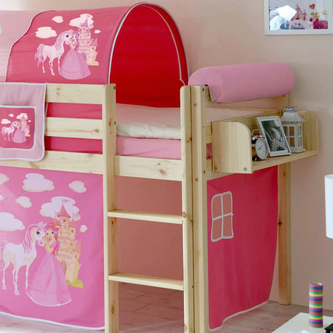 Mädchenbett im Prinzessin Design halbhoch günstig online kaufen