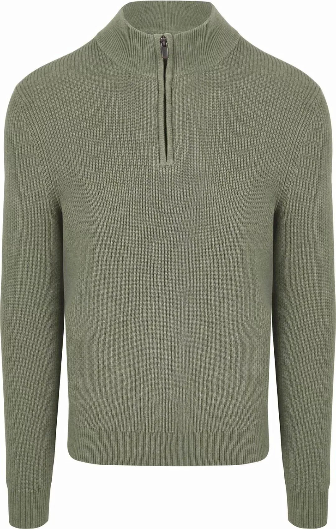 Suitable Half Zip Wool Blend Pullover Grün - Größe XXL günstig online kaufen