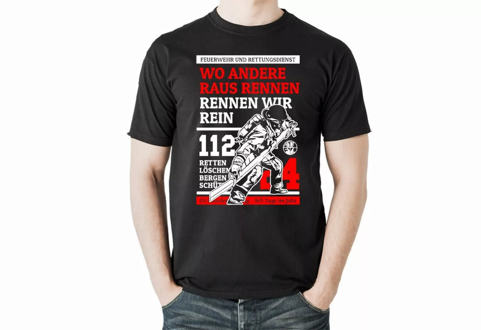 Lasernauten Print-Shirt T-Shirt Feuerwehr Spruch Geschenk für den Feuerwehr günstig online kaufen