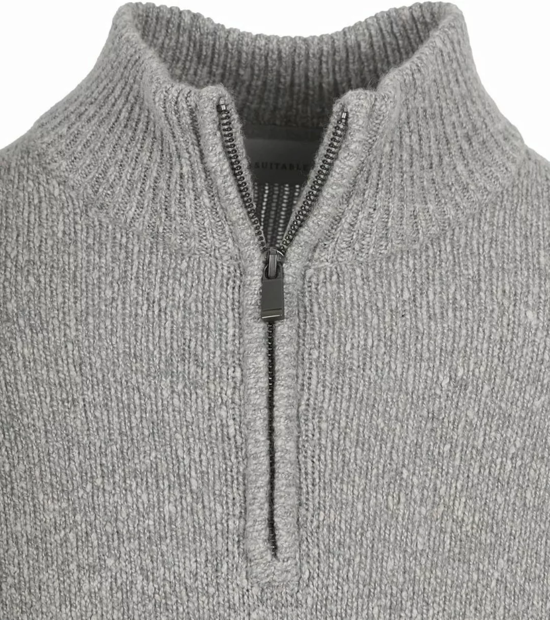 Suitable Half Zip Pullover Boiled Wool Grau - Größe XL günstig online kaufen