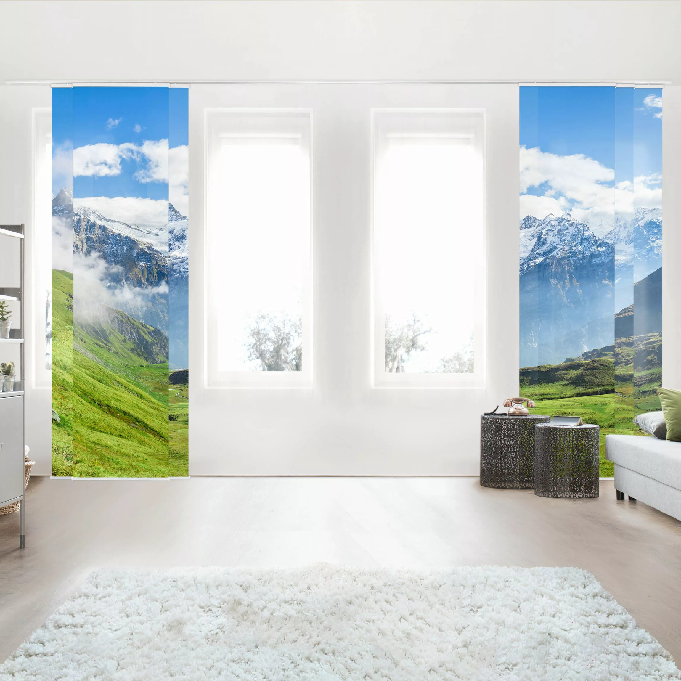 Schiebegardine Schweizer Alpenpanorama günstig online kaufen