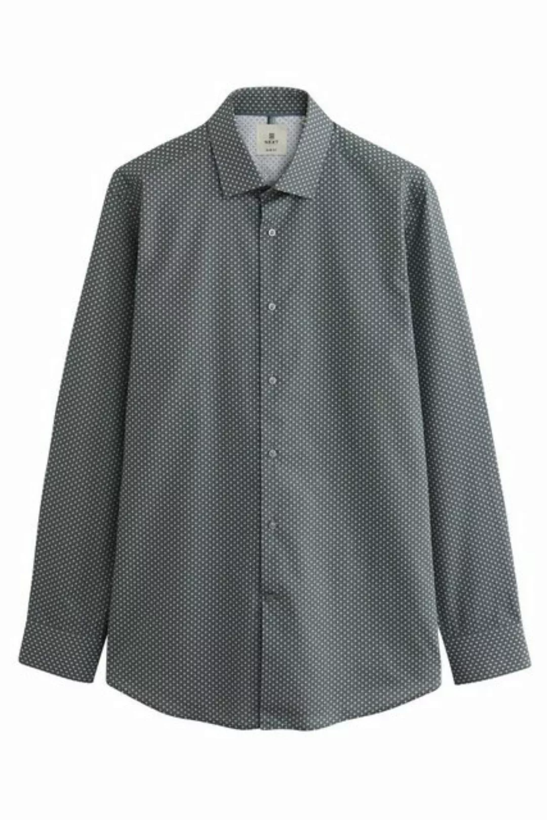 Next Langarmhemd Bedrucktes Slim Fit Hemd aus Baumwolle (1-tlg) günstig online kaufen