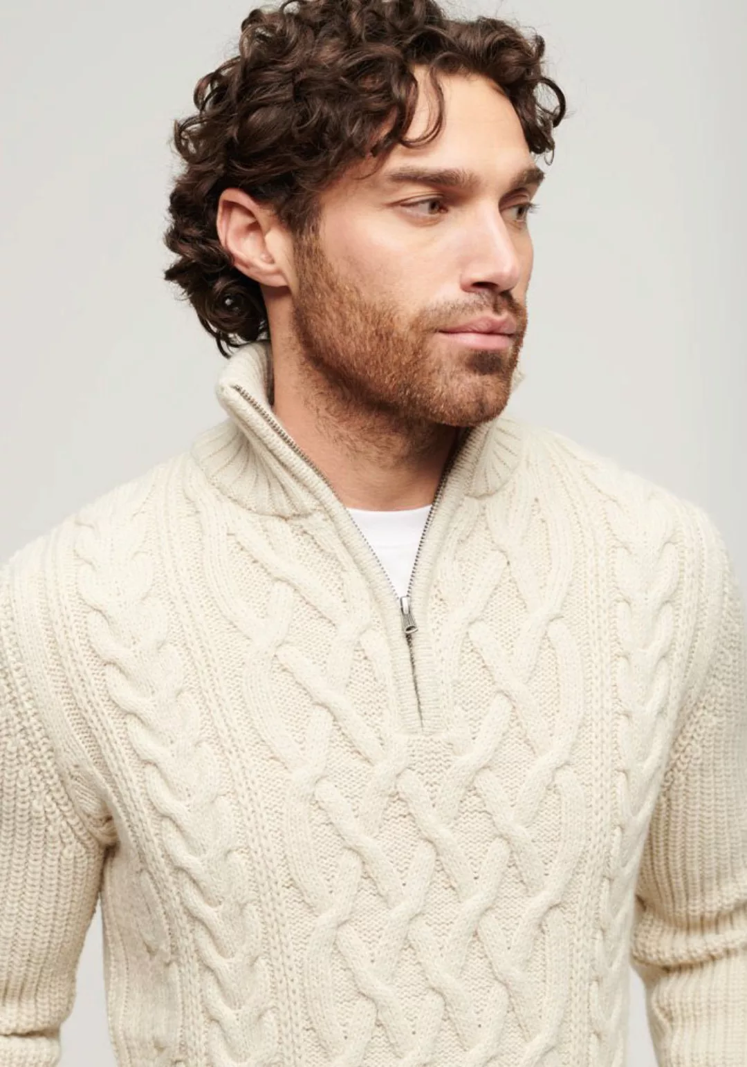 Superdry Strickpullover Jacob Cable Knit Half Zip günstig online kaufen