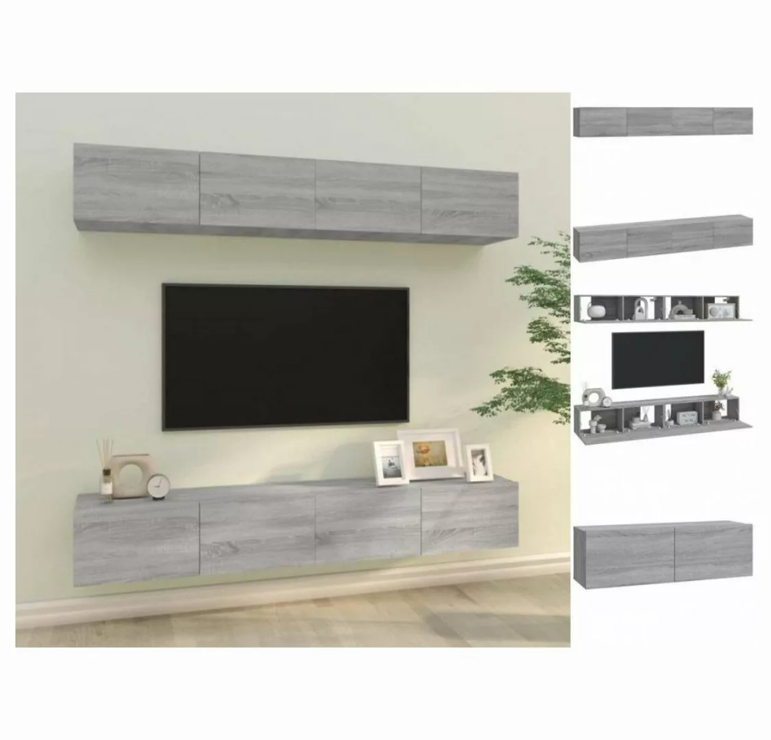 vidaXL TV-Schrank TV-Wandschränke 4 Stk Grau Sonoma 100x30x30 cm Wandschrän günstig online kaufen