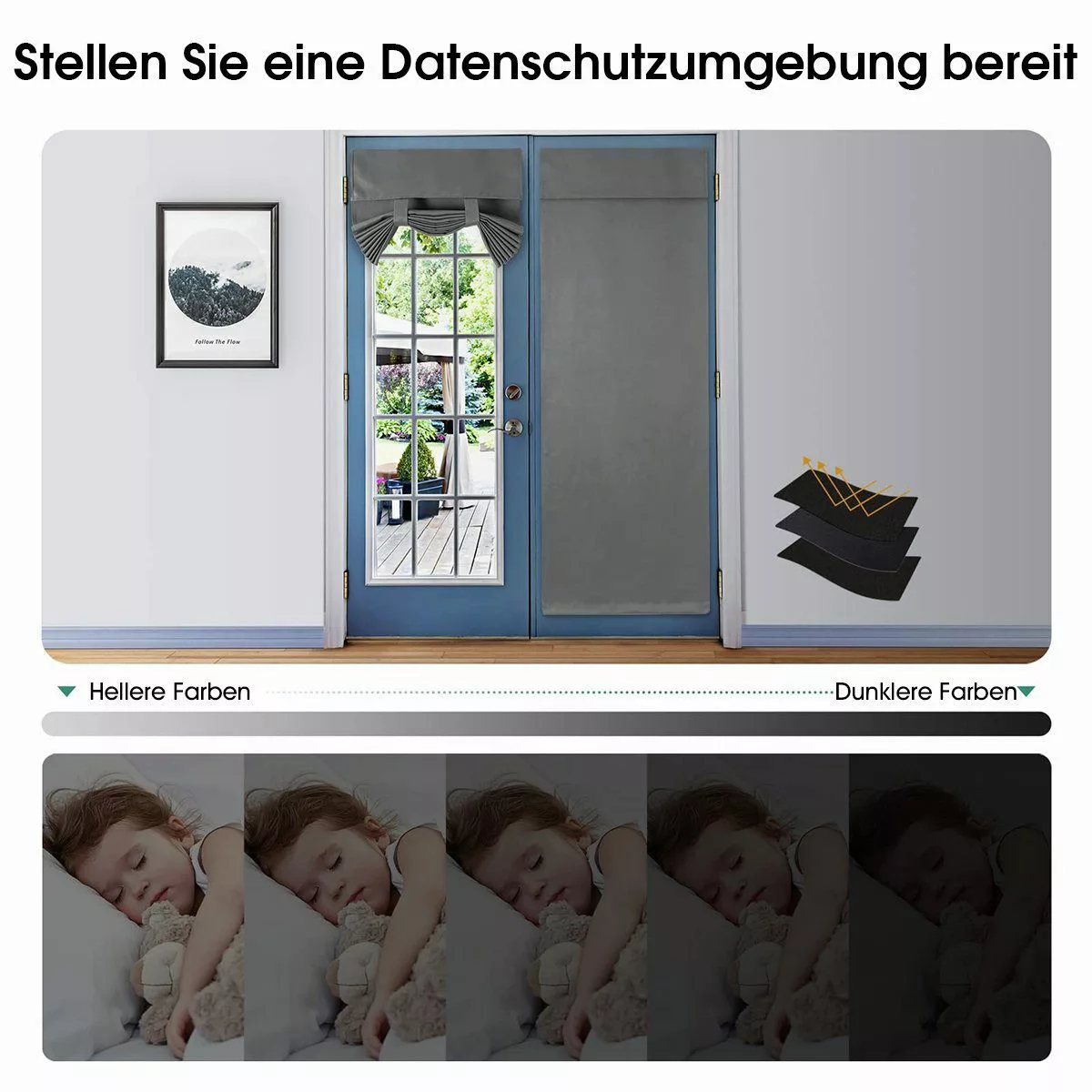 BYSURE Türvorhang, Klettband (1 St), blickdicht, günstig online kaufen