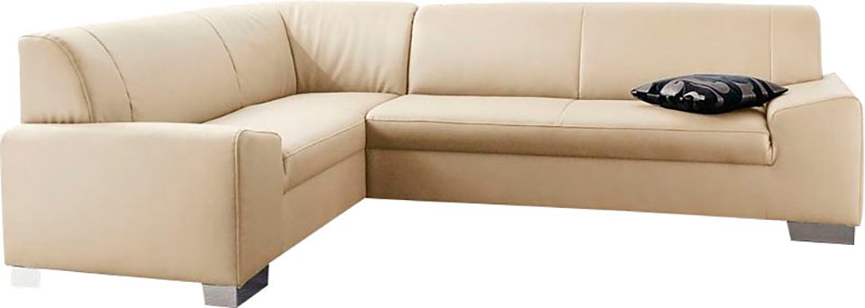DOMO collection Ecksofa "Alisson, zeitlose Optik, flache Armlehnen, L-Form" günstig online kaufen
