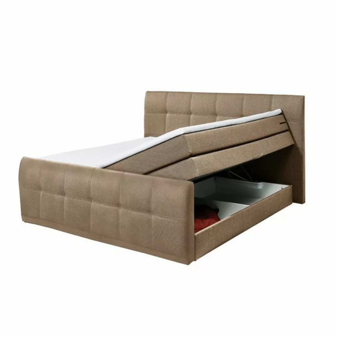 Lomadox Boxspringbett SACRAMENTO-09, Sand 4 cm Komfort T25 Schaum-Topper günstig online kaufen