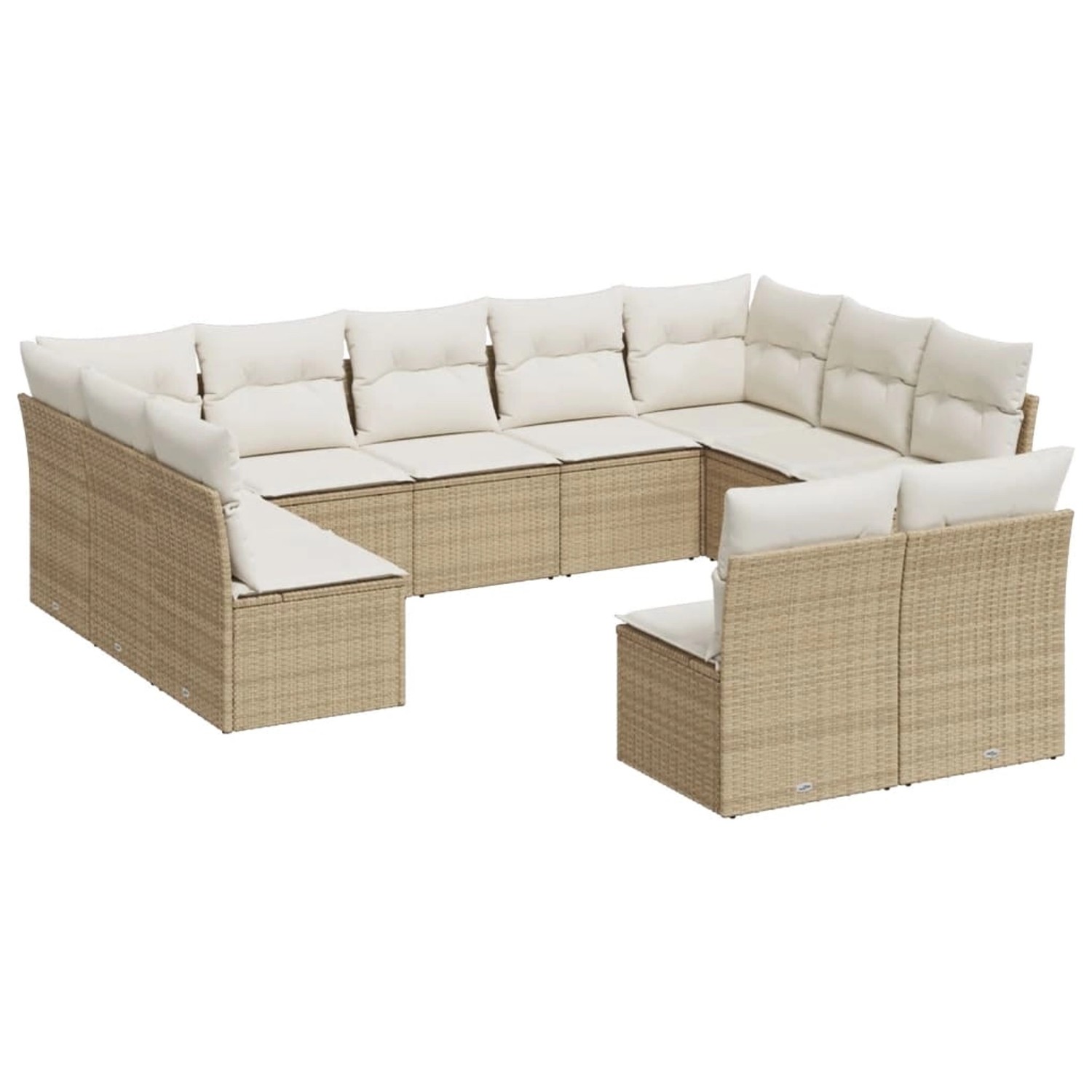 vidaXL 11-tlg Garten-Sofagarnitur mit Kissen Beige Poly Rattan Modell 27 günstig online kaufen