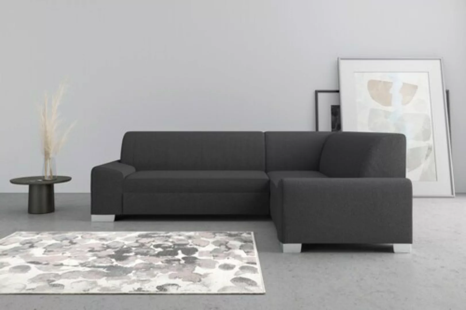 DOMO collection Ecksofa "Anzio L-Form", Wahlweise mit Bettfunktion und Fede günstig online kaufen