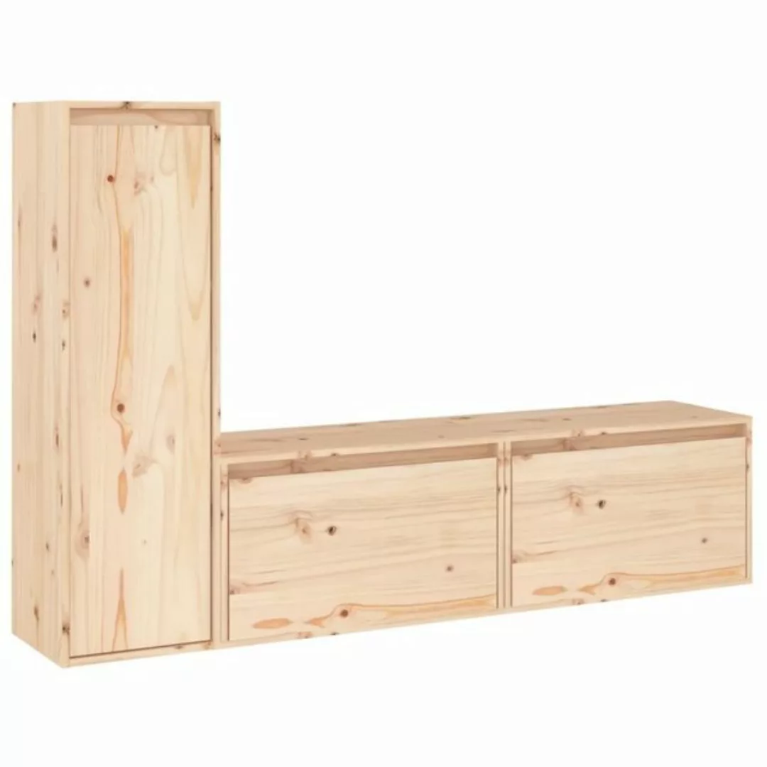 furnicato TV-Schrank TV-Schränke 3 Stk. Massivholz Kiefer (1-St) günstig online kaufen