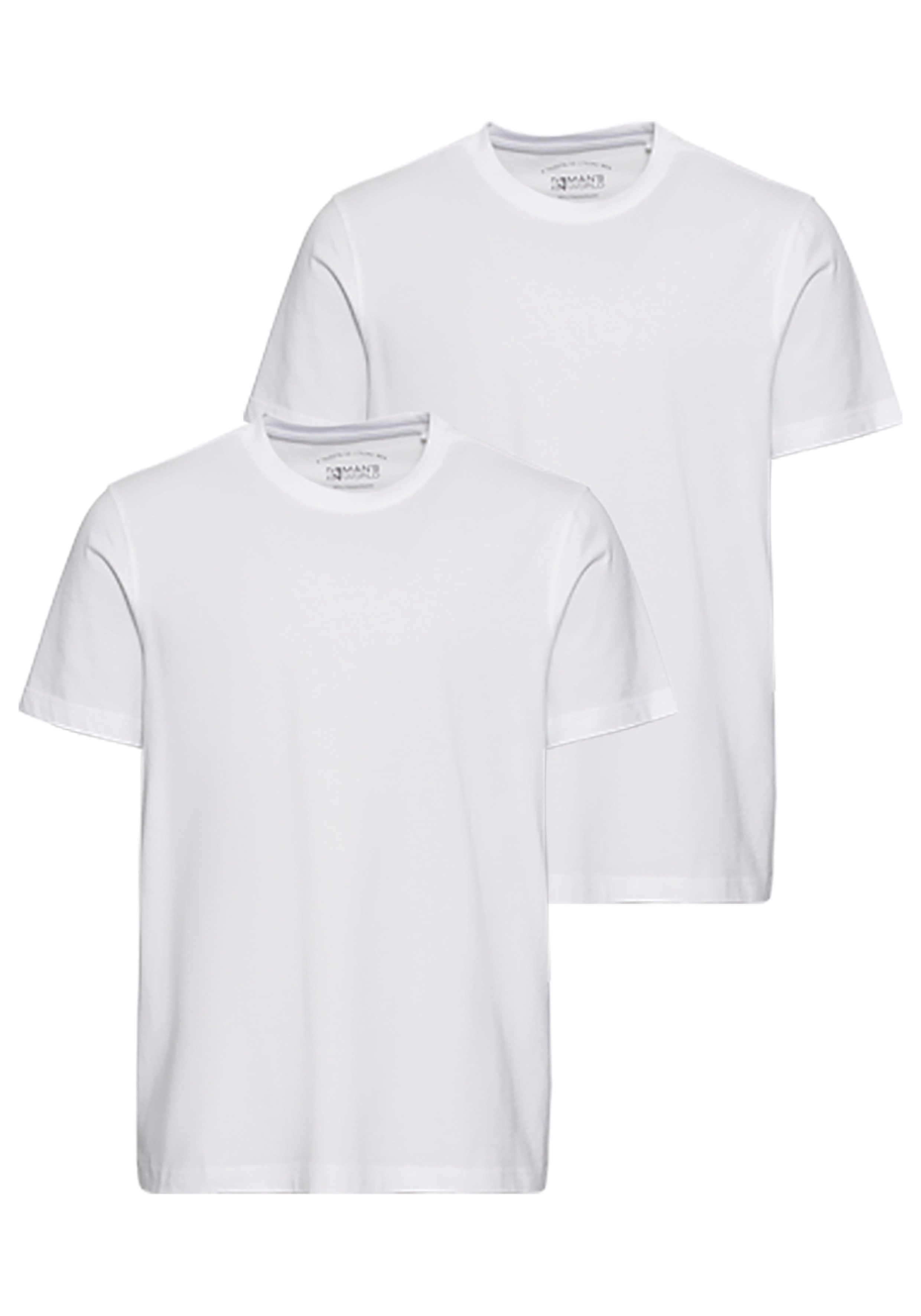 Mans World Rundhalsshirt, (Packung, 2 tlg., 2er Pack), Kurzarm, unifarben, günstig online kaufen
