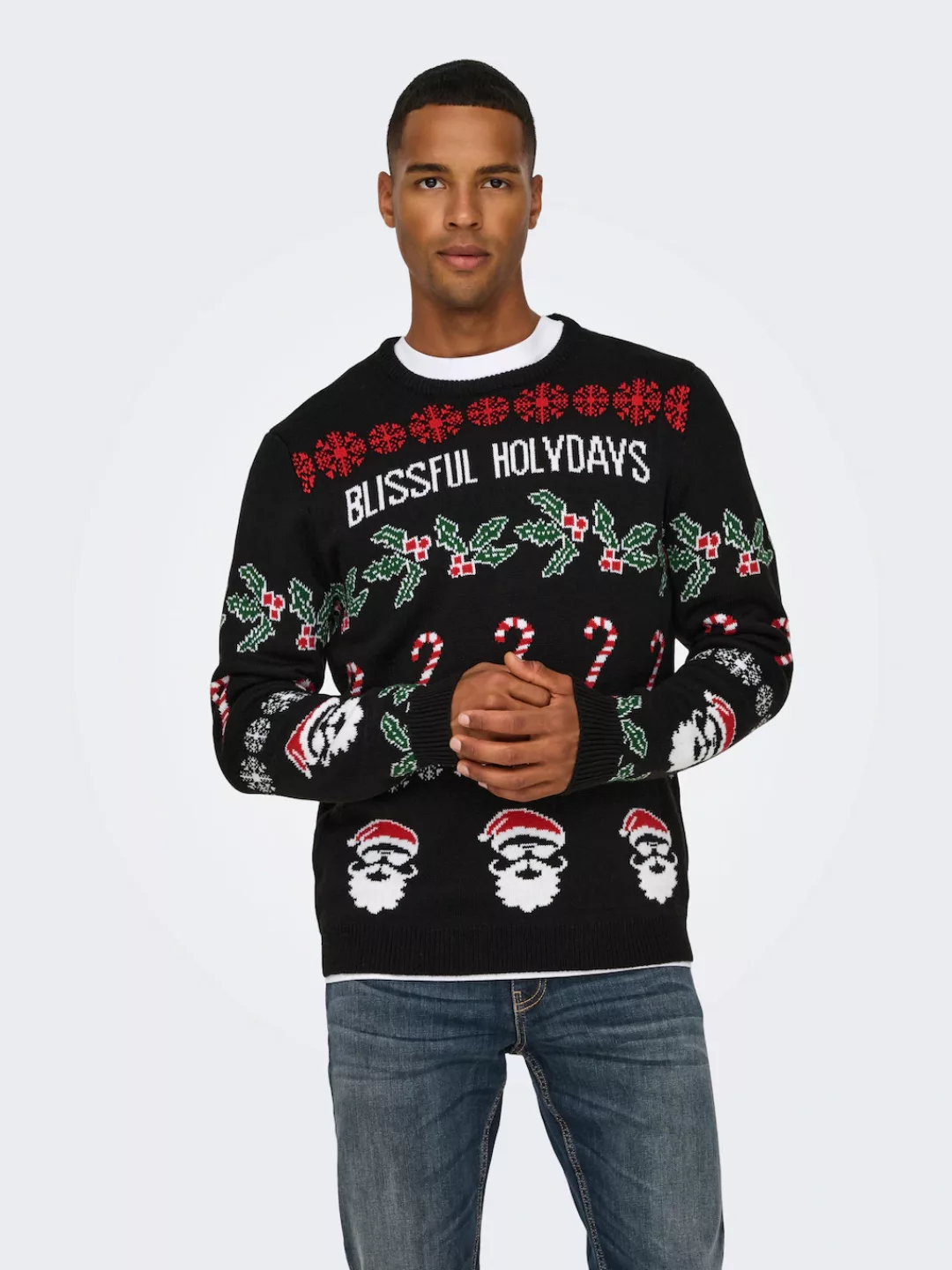 ONLY & SONS Strickpullover "ONSXMAS REG 5 ALLOVER CREW KNIT" günstig online kaufen